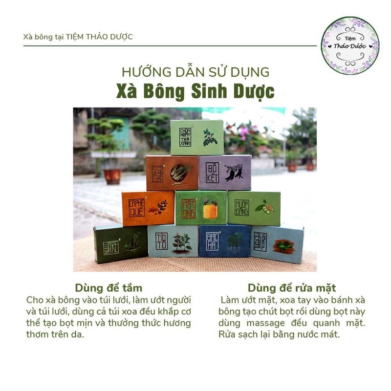 Soap xà bông sinh dược cho face &amp; body ( xà bông nghệ, xà bông mướp đắng, xà bông sả chanh )