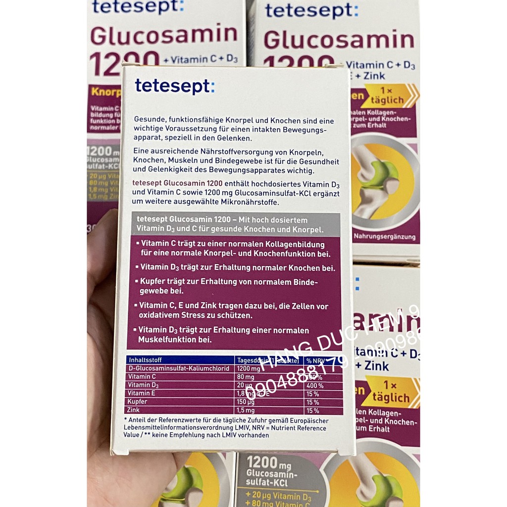 Viên bổ khớp Glucosamin 1200 Tetesept nội địa Đức 30 viên