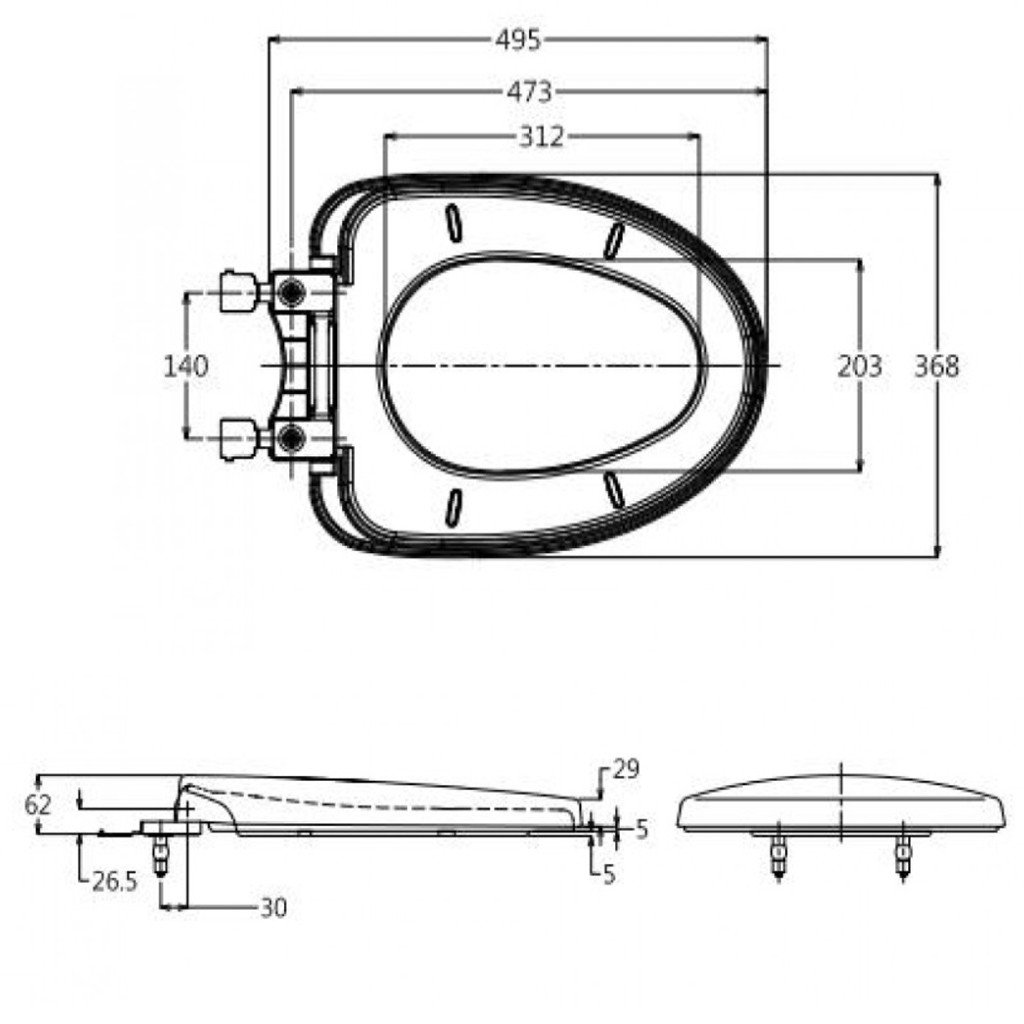 Nắp bồn cầu TOTO đóng êm TC385 thay cho các mã cầu Toto CS819, CS767, CS769, CS945, CS350, CS300, CS320, CS325