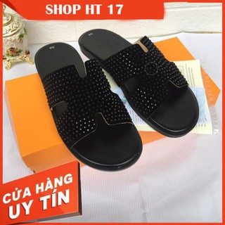 XẢ KHO Dép quai ngang chữ H đính đá đế cao su