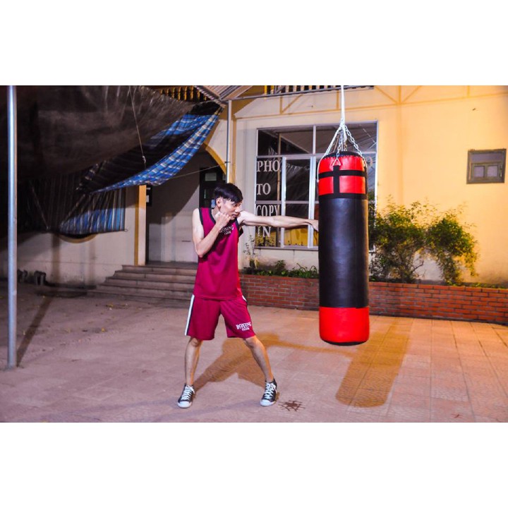 Bao cát đấm bốc 3 lớp dạng treo tường đã nhồi sẵn ruột tặng găng đấm bốc boxing Zooboo hổ vằn xịn - Bảo hành 6 tháng