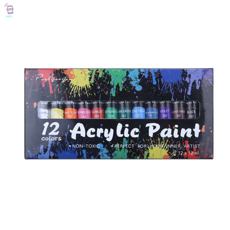 Set 12 / 24 Lọ Sơn Màu Acrylic 12ml Dùng Để Vẽ Trang Trí Móng Tay Nghệ Thuật