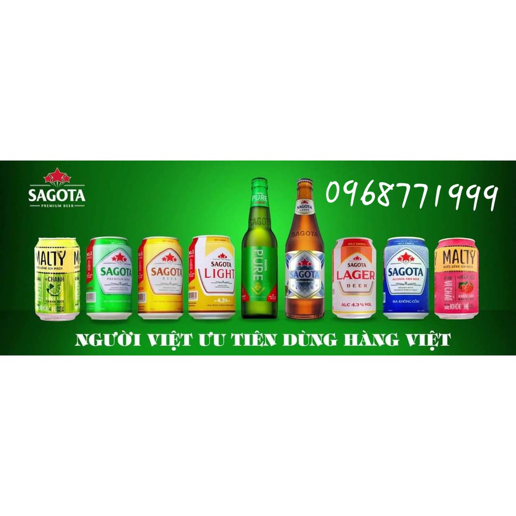 Bia xanh Premium của Sagota 100%
