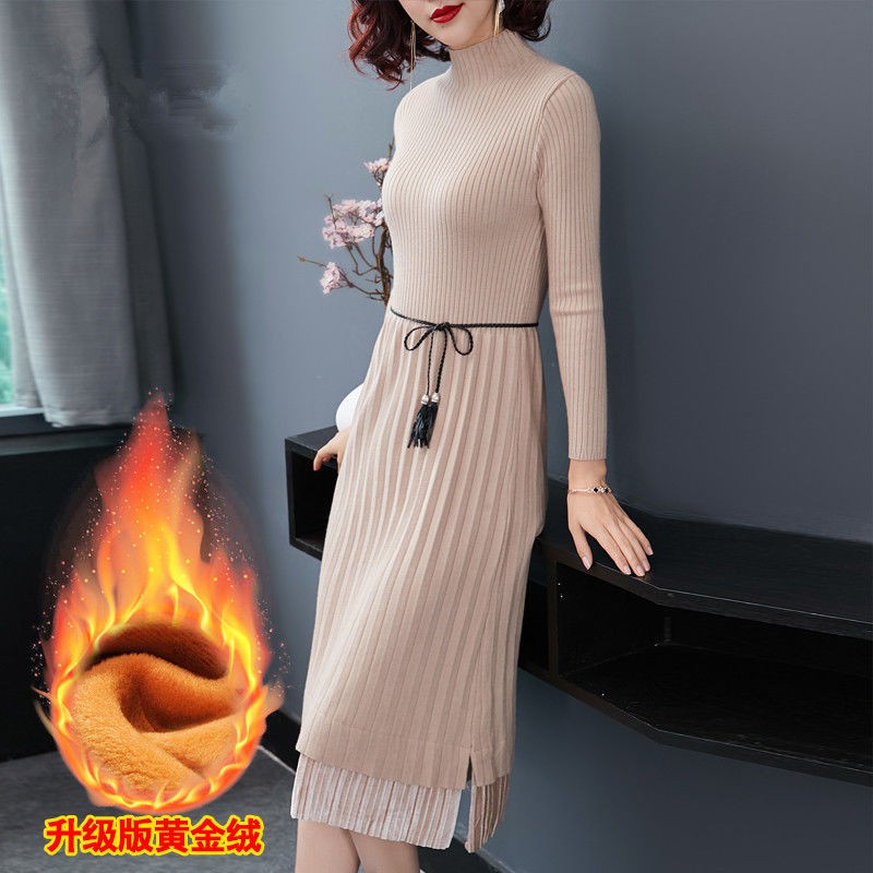 Đầm Sweater Nhung Dáng Dài Cổ Lọ Xinh Xắn Dành Cho Nữ | BigBuy360 - bigbuy360.vn