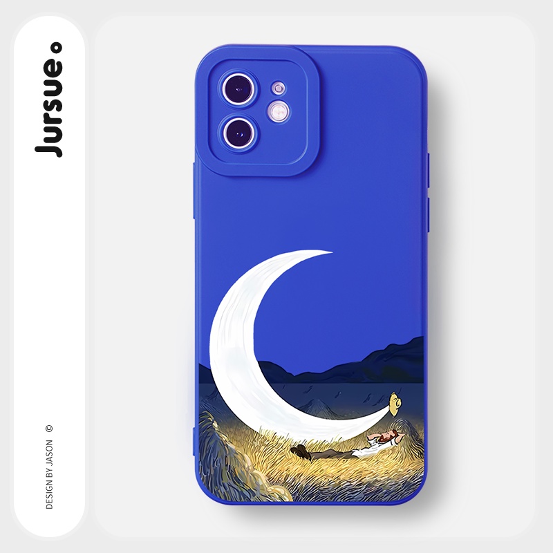 Ốp lưng JURSUE chống bẩn hình cặp đôi dễ thương đẹp cho iPhone 13 12 11 Pro Max SE 2020 X XR XS 8 7 ip 6S 6 Plus Y2075