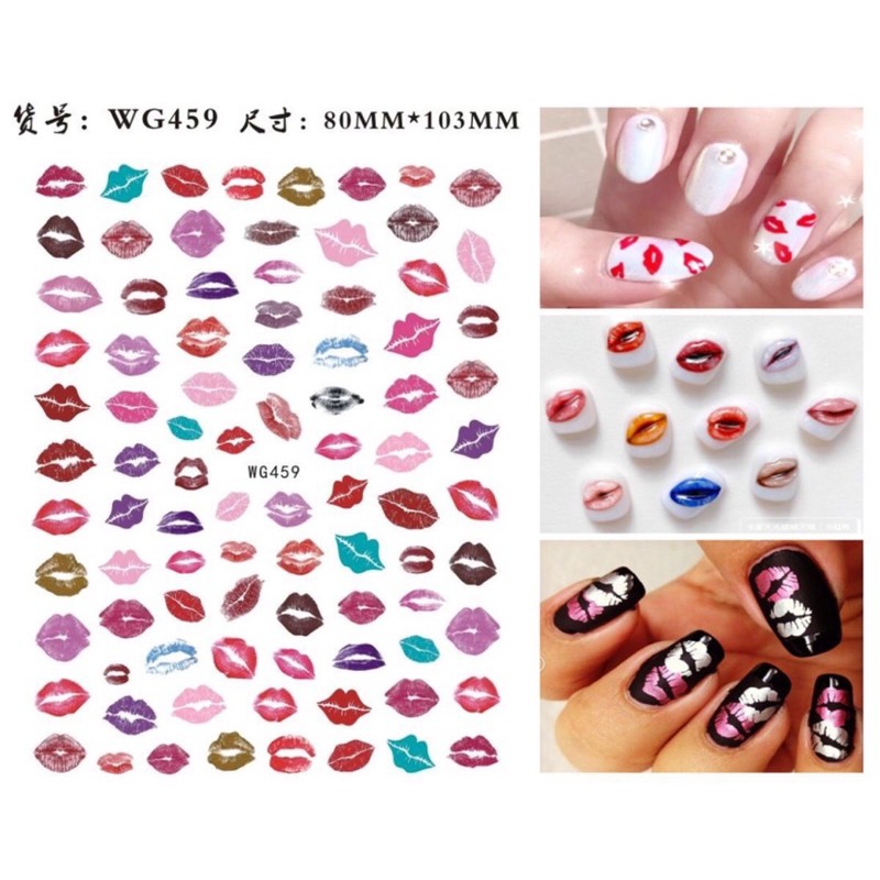 sticker hình môi dán móng tay nail mẫu mới