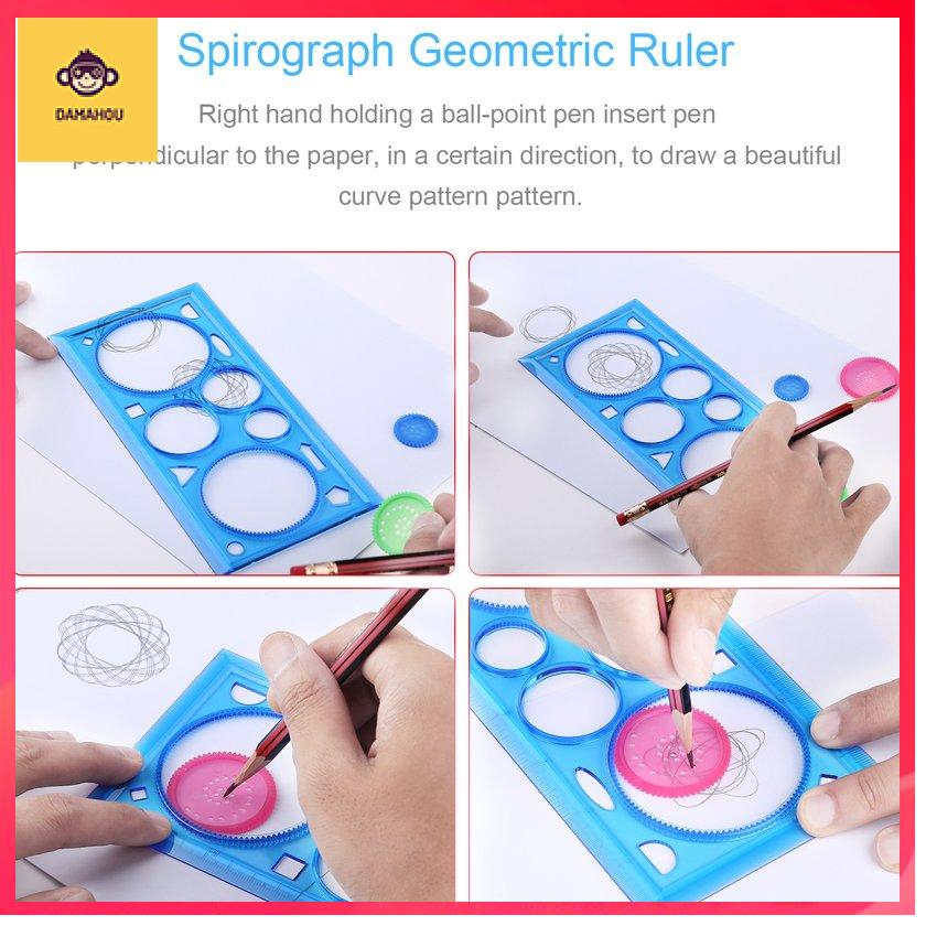 【Trong kho】Công cụ vẽ hình học Spirograph Công cụ vẽ văn phòng phẩm Quà tặng cho sinh viên