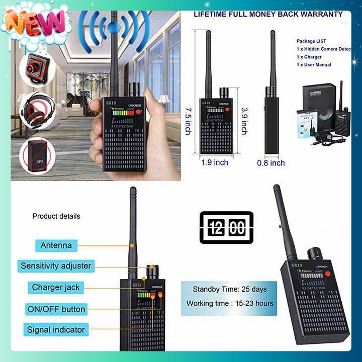 🇳 🇪 🇼®️ Máy phát hiện nghe lén dò tìm định vị GPS G318 chuyên nghiệp