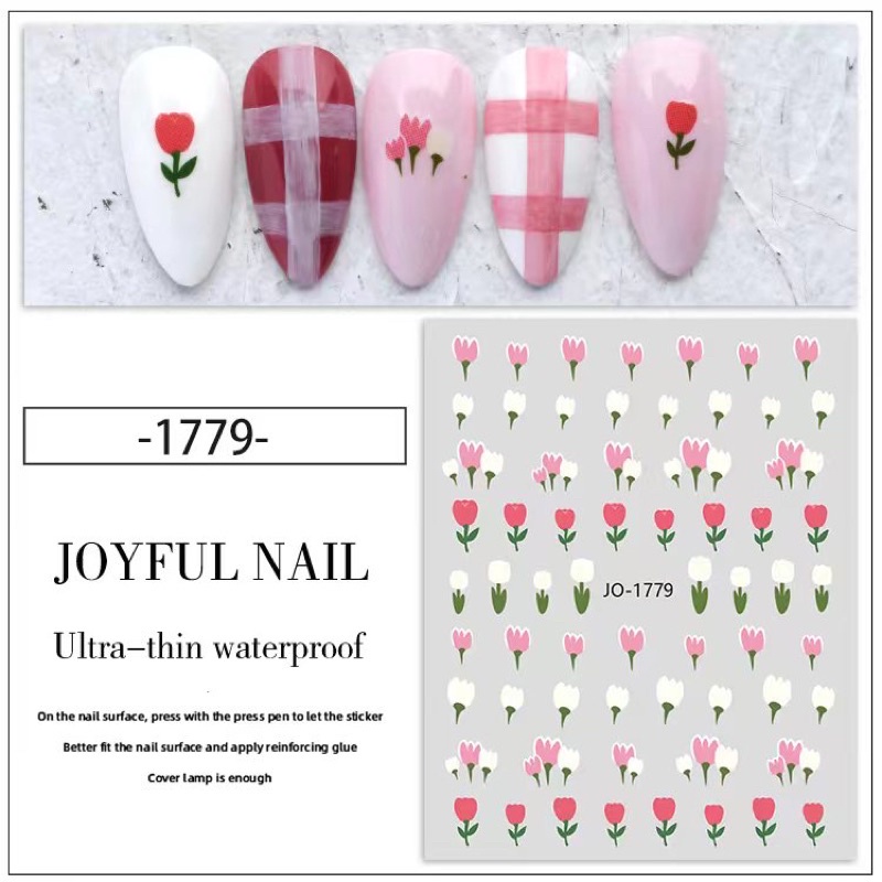 sticker mẫu hoa 3d dán móng tay nail
