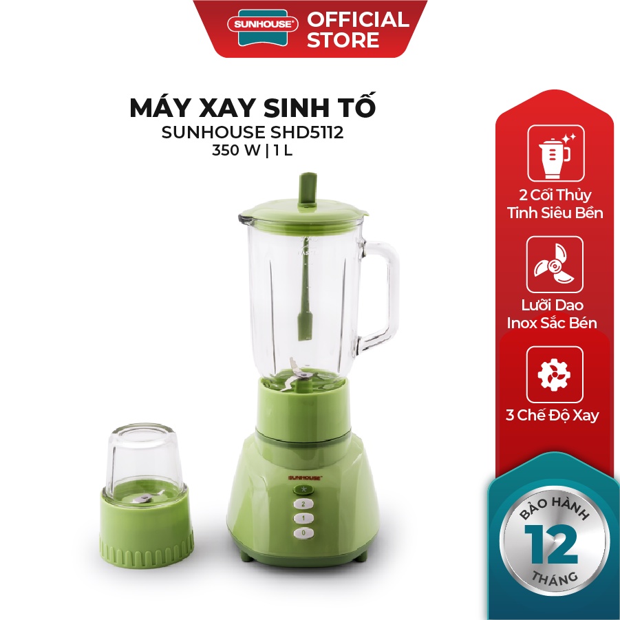 [Mã ELHA22 giảm 5% đơn 300K] Máy xay sinh tố Sunhouse SHD5112 xanh