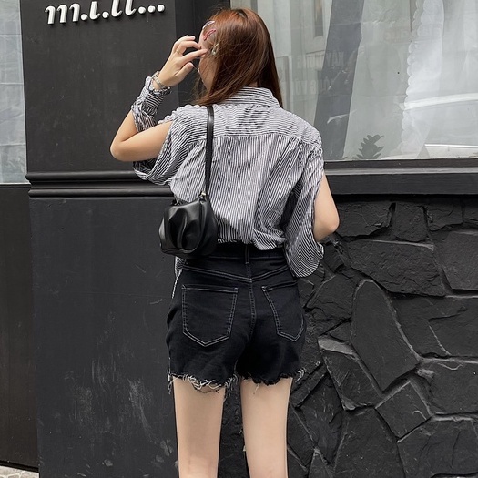 Hàng xuất xịn - Áo sơ mi sọc nữ xẻ tay xuất khẩu có big size