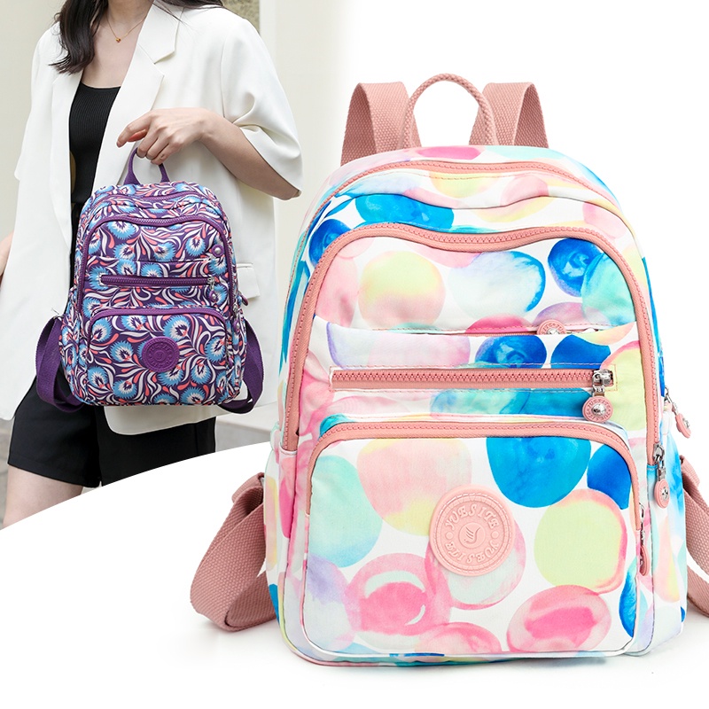 Ba Lô Vải Oxford Sức Chứa Lớn Nhiều Ngăn In Họa Tiết Phong Cách Mới