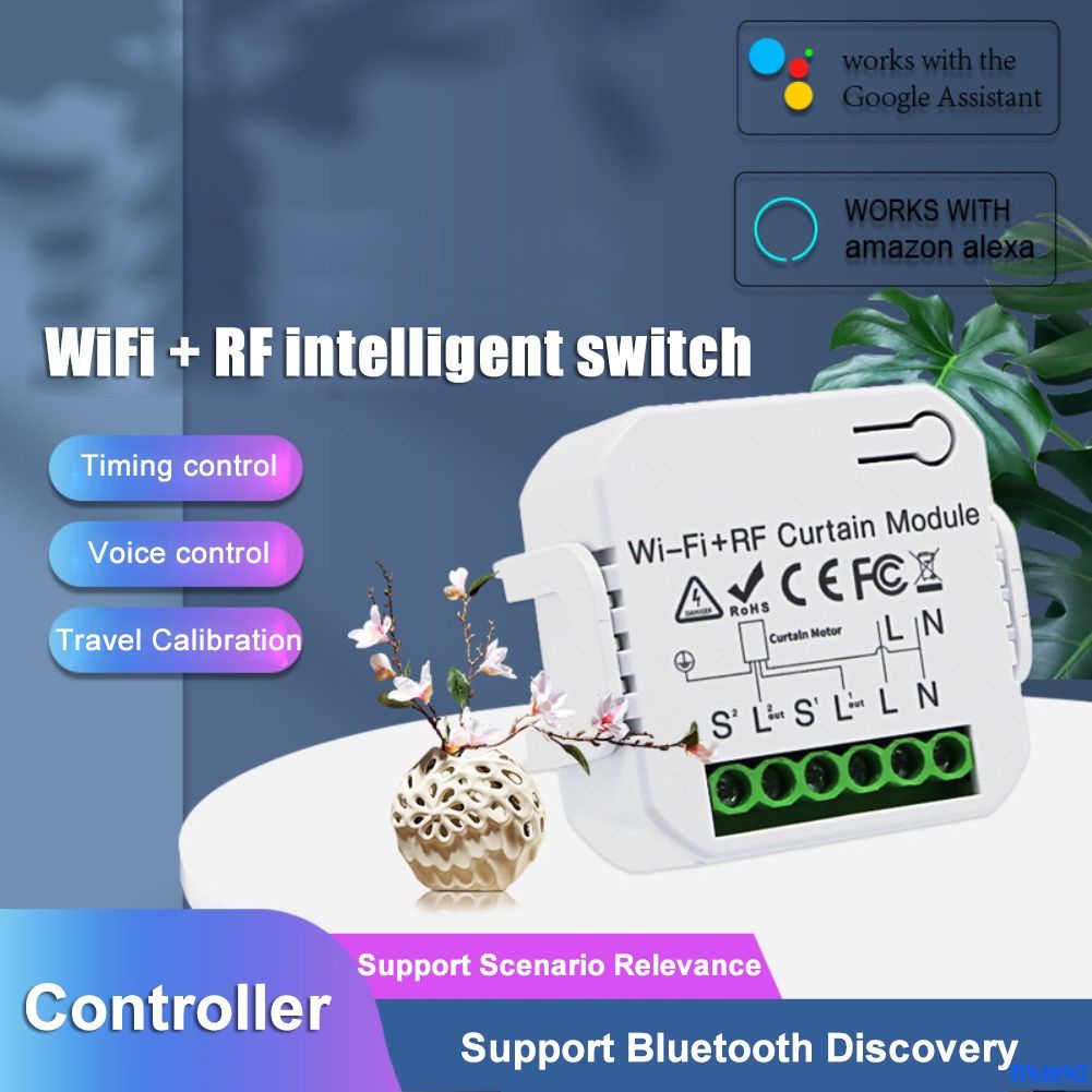 Tuya WIFI RF433 Rèm Mù Mô-đun Chuyển Đổi Với Điều Khiển Từ Xa Lăn Điện Hỗ Trợ Google Alexa Nhà Thông Minh TR