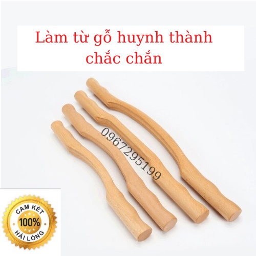 [ LOẠI 1 - CHẮC CHẮN] Bộ gậy massage body giảm béo làm từ gỗ huynh thành lưu thông khí huyết