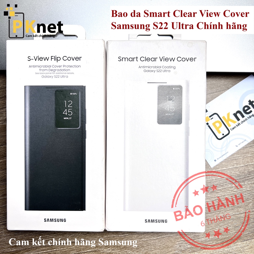 Bao da S22 Ultra Smart Clear View Cover  Chính Hãng Samsung Việt Nam, Fullbox, Nguyên Seal, bảo hành lỗi 1 đổi 1