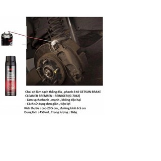 Chai xịt làm sạch cụm thắng (phanh) cho ô tô GETSUN BRAKE CLEANER
