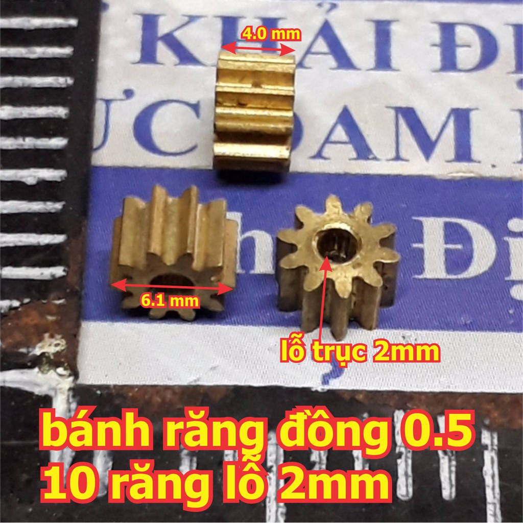 5 cái bánh răng đồng truyền động đầu trục lỗ 2mm / 2.3mm kde2628