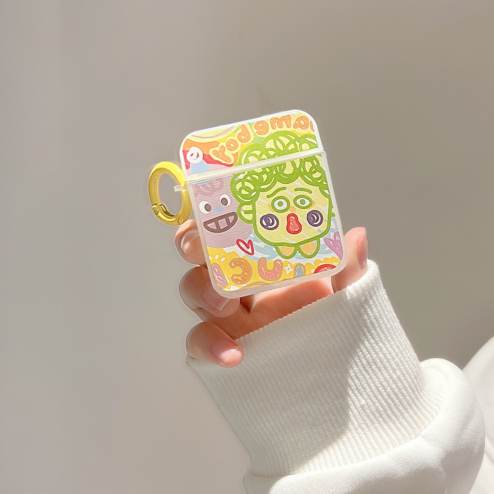 Vỏ Bảo Vệ Hộp Sạc Tai Nghe Airpod 2 pro 3 Bằng Silicon Mềm Họa Tiết Graffiti