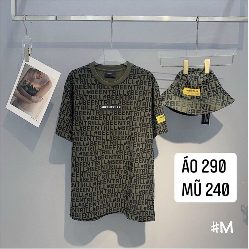 Áo phông thụng chữ logo tay vàng