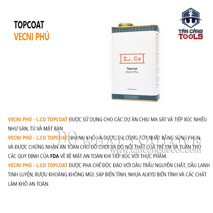 L.Co Vecni Phủ – Mờ Matte TopCoat 4 Lít