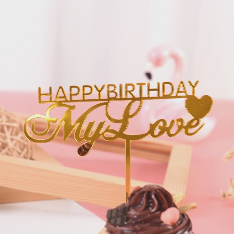Mica HPBD my love vàng