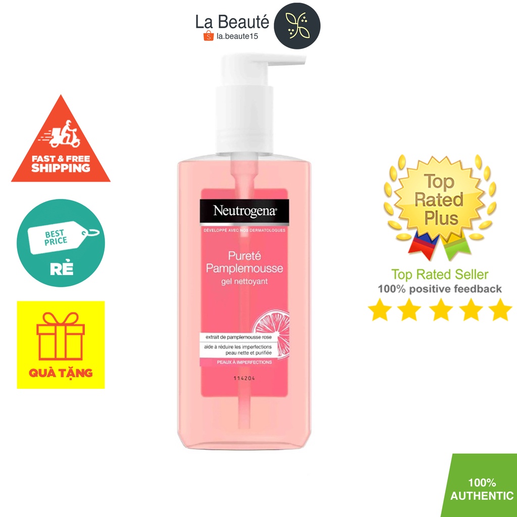 Neutrogena Visibly Clear Gel Nettoyant Pamplemousse Rose - Sữa Rửa Mặt Giảm Mụn 200ml