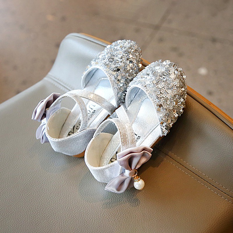 Xăng đan Công Chúa Gắn Nơ Dễ Thương Cho Bé Gái Tập Nhảy