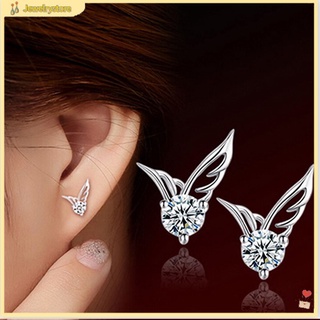 {jewelrystore} Bông tai tạo hình cánh thiên thần đính đá sang trọng