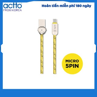 Cáp sạc micro kiểu dáng dễ thương dài 1m - stitch micro 5pin charging & data cable actto usb-27 korea chính hãng