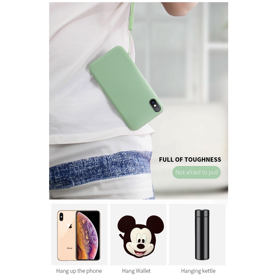 Dây đeo đIện thoại bằng silicon tiện lợi cho iPhone/Xiaomi