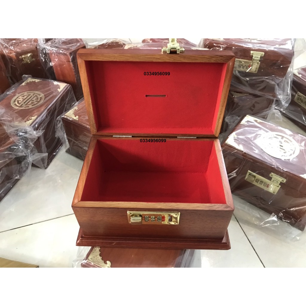 Hộp tiết kiệm cao cấp gỗ Hương có khóa số - An toàn - Tiện lợi | BigBuy360 - bigbuy360.vn