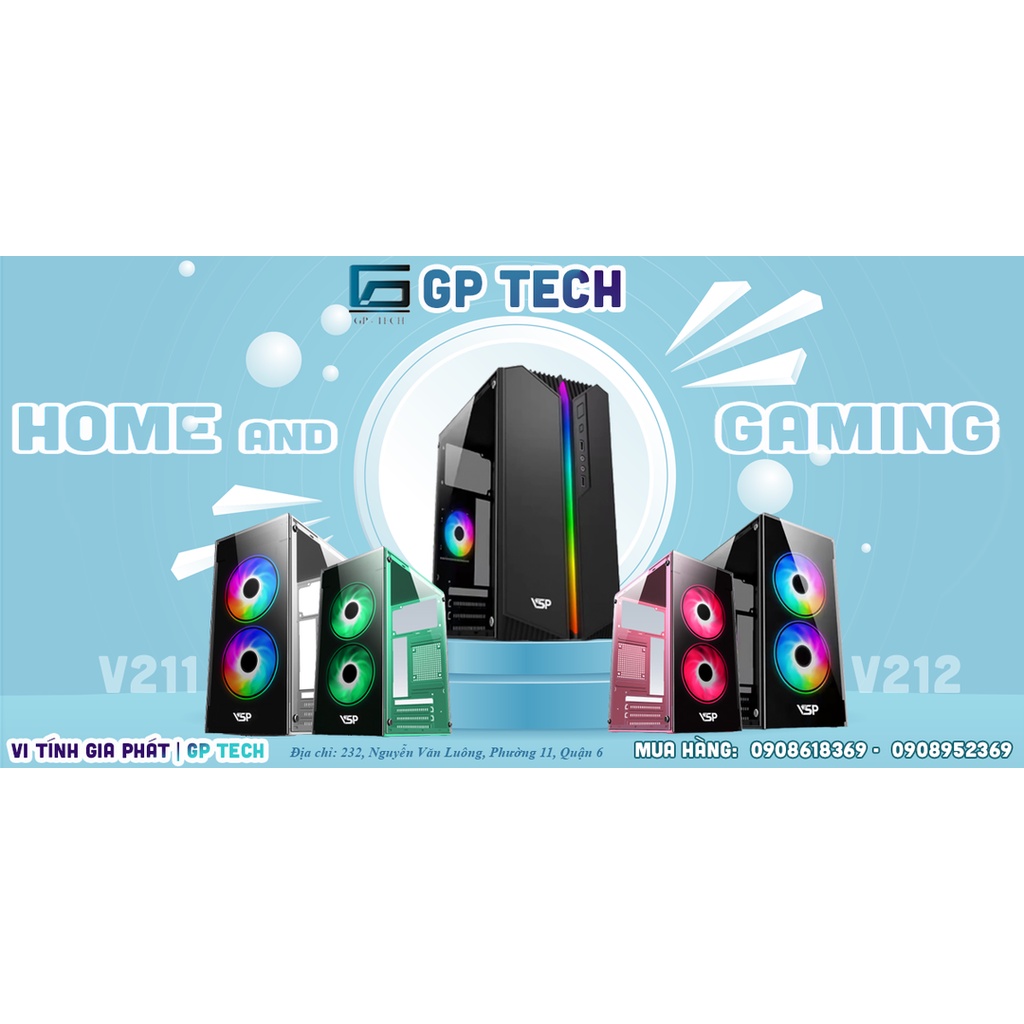 Case máy tính văn phòng VSP V211 LED RGB sẵn
