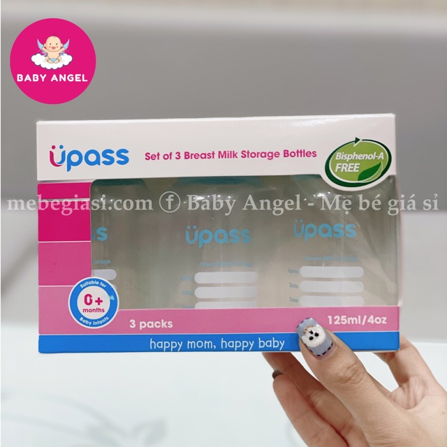 Bộ 3 bình trữ sữa 125ml Upass UP0030N ( Thái Lan )
