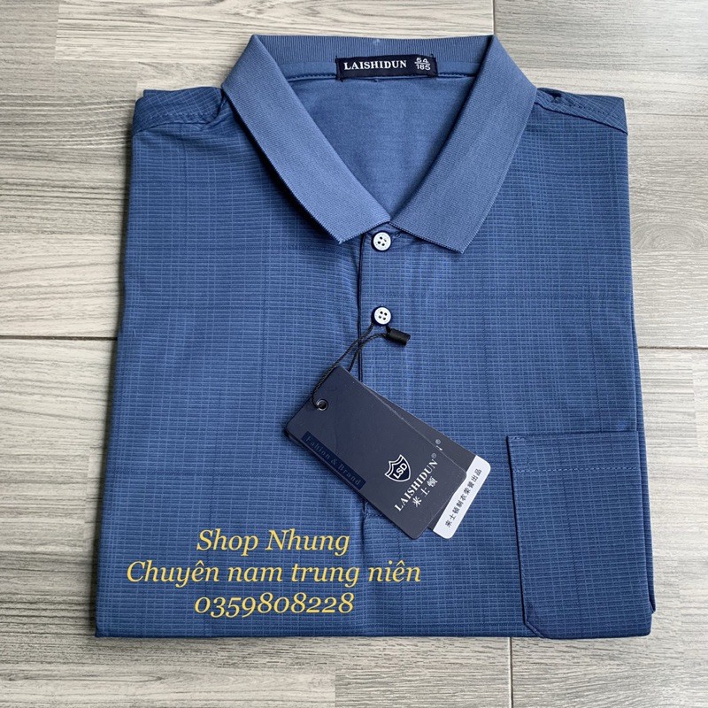 Áo Mông Tơ Ghi Polo Lụa Lạnh Nam Trung Niên Cao Cấp Hàng Quảng Châu Tặng Bố