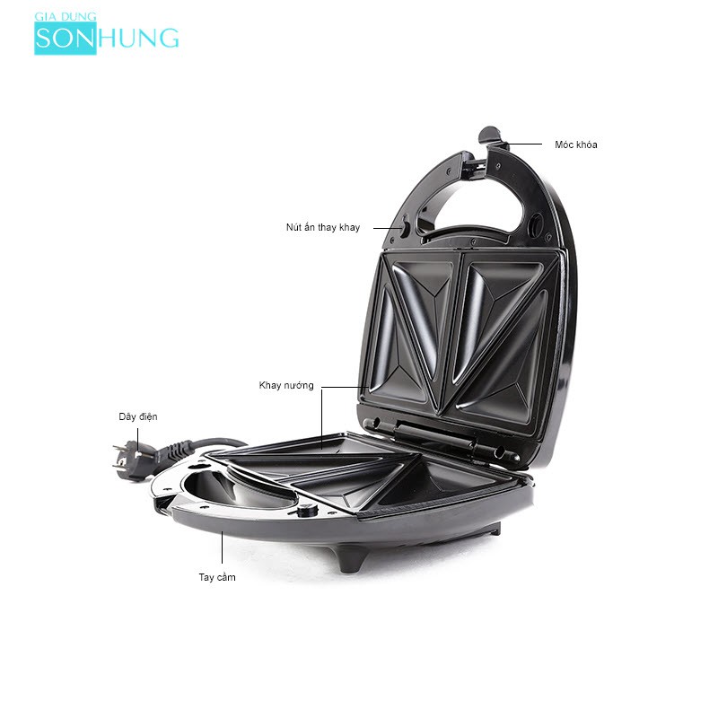 KẸP BÁNH SANDWICH 3 IN 1 TIROSS TS513 CÔNG SUẤT 750W