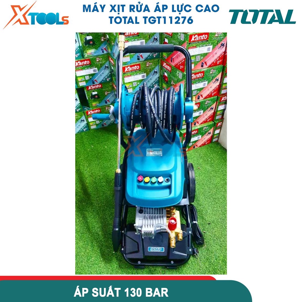 Máy xịt rửa TOTAL TGT11276 3000W dùng cho ngành công nghiệp, áp suất tối đa 130Bar(1850PSI), phụ kiện-CHÍNH HÃNG-XTOOLS