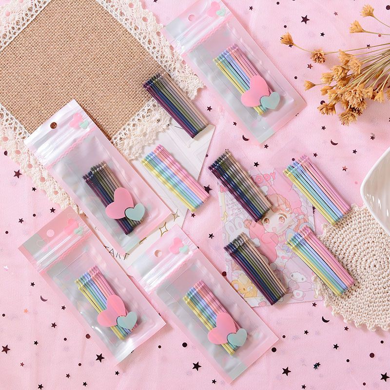 Set 10 kẹp tăm kẹp tóc màu sắc dễ thương