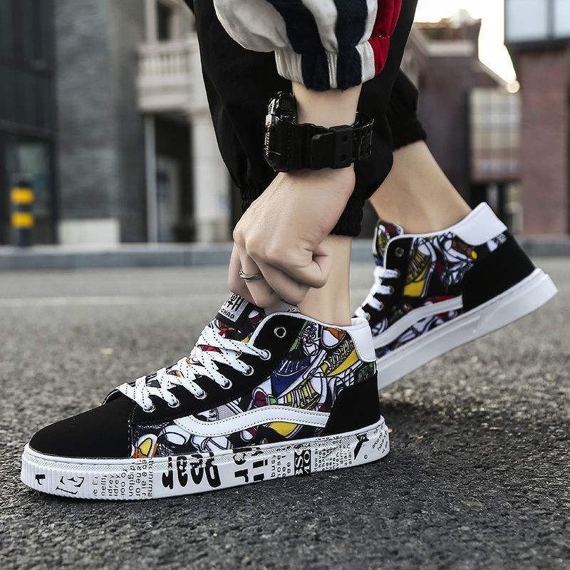 Giày Thể Thao Vải Canvas Cổ Cao Kiểu Hàn Quốc Thời Trang Xuân Hè Mới 2021 | BigBuy360 - bigbuy360.vn