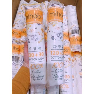 Bông Tẩy Trang Mihoo 150 miếng ( Viền Bông ép chặt ) Hàn Quốc