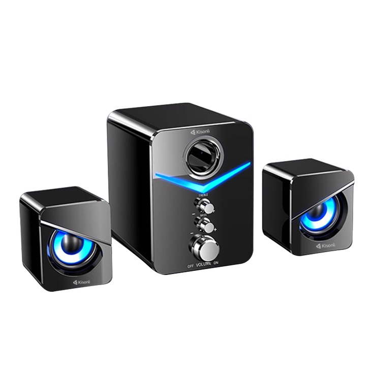Loa vi tính 2.1 stereo Kisonli U-3100 led RGB - âm thanh bass treble đầy đủ (nhiều màu) Phụ kiện 1986