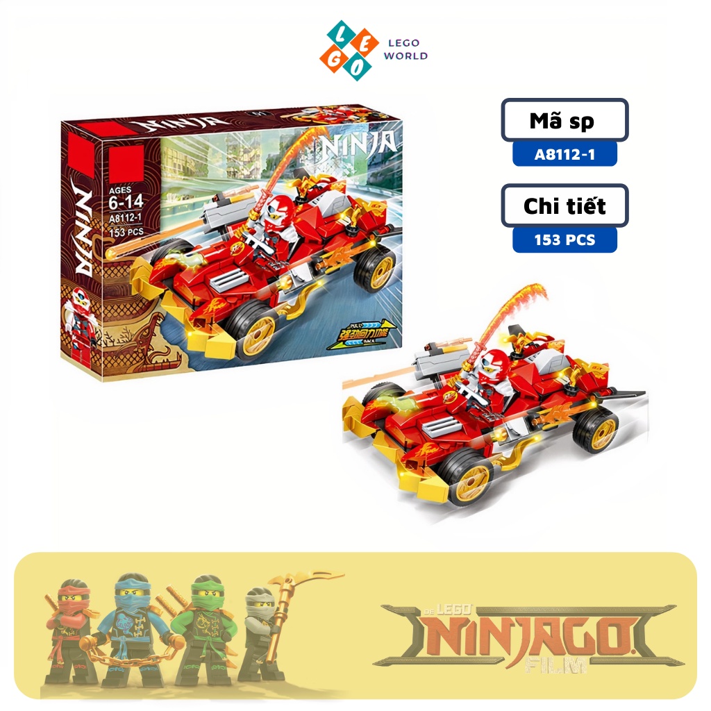 Lego Ninjago mô hình đồ chơi lắp ghép thông minh Ninja Pull Back Racing A8112 4 mẫu xe - shop Lego World