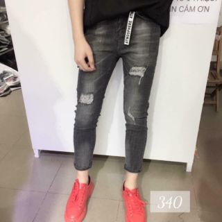 Quần jean nam đen rách gối bao đẹp