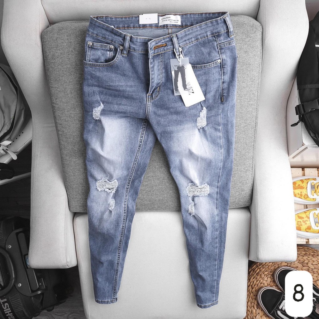 Quần Jean Nam Chất Bò 💝Freeship💝 Quần Jogger Nam Ống Bó Cao Cấp Co Giãn 4 Chiều HU96