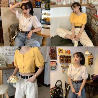 Áo crop top vải thô đẹp ( Quảng Châu)