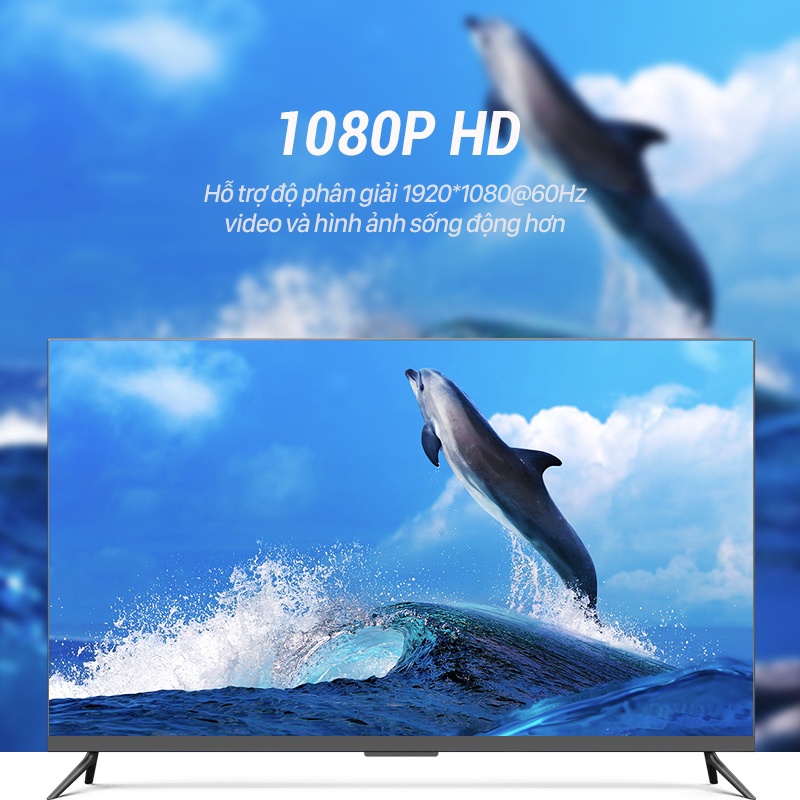HDMI to VGA có chip chuyển HDMI sang VGA Full HD Máy tính, Laptop chính hãng Vention