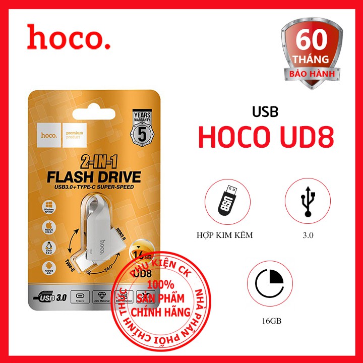 [Cổng Type-C + USB] USB 3.0 Hoco UD8