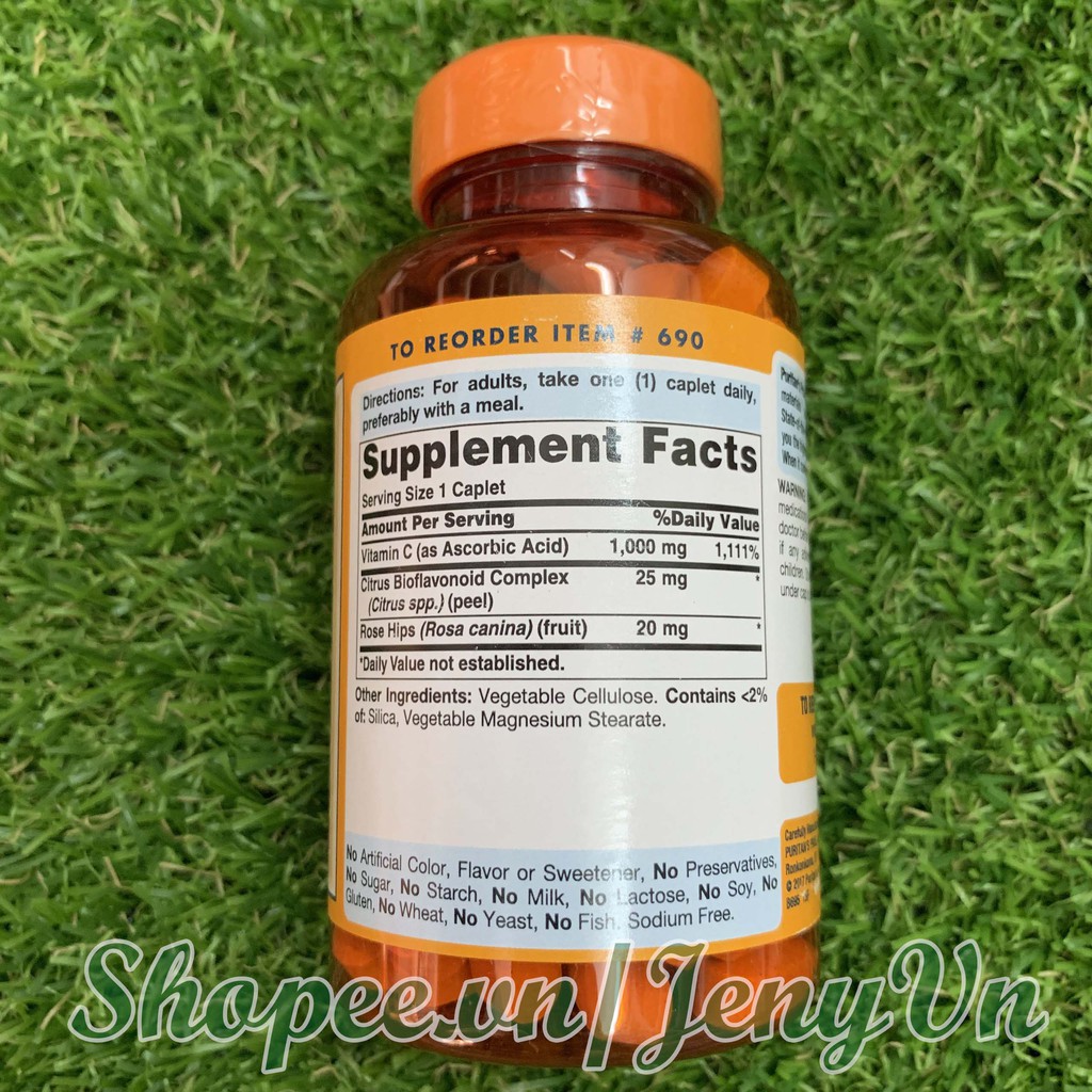 Viên Uống Vitamin C 100v- 1000mg Puritan's Pride