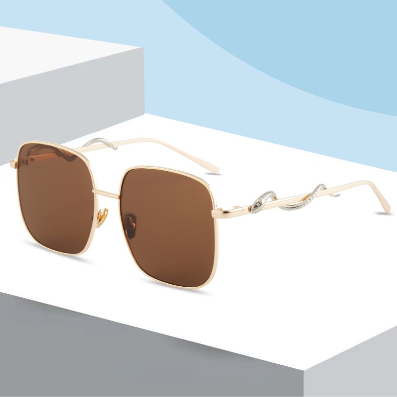 Kính Mát Gọng Vuông Bằng Kim Loại Thời Trang Cho Nữ