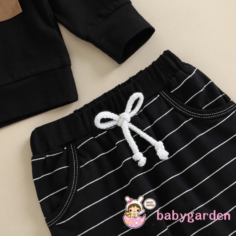 Bộ Áo Hoodie Tay Dài Phối Quần Dài Lưng Thun Thời Trang Cho Bé Trai 6 Tháng - 4 Tuổi