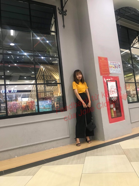 Quần Culottes Kaki Quần dài Ống Rộng Thời Trang